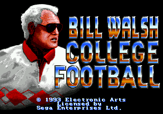 Bill Walsh College Football Title Screen